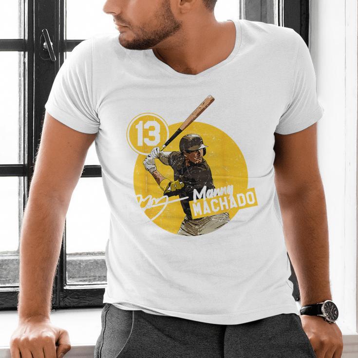 Manny Machado San Diego MLB Baseball Players MLBMAC4056 Men's V-Neck T-Shirt Manny Machado San Diego MLB Baseball Players MLBMAC4056 Men's V-Neck T-Shirt