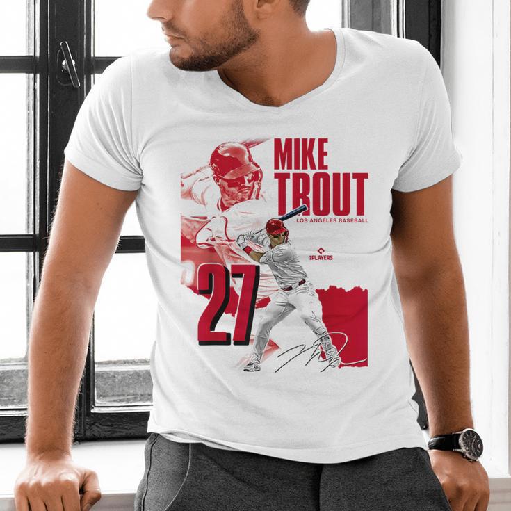 Mike Trout Los Angeles A MLB Baseball Players MLBMTR304N Men's V-Neck T-Shirt Mike Trout Los Angeles A MLB Baseball Players MLBMTR304N Men's V-Neck T-Shirt