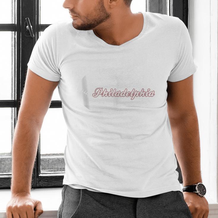 Philadelphia Baseball Skyline Philly Men Women Men's V-Neck T-Shirt Philadelphia Baseball Skyline Philly Men Women Men's V-Neck T-Shirt