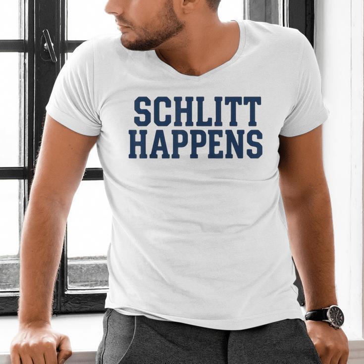 Schlitt Happens NY Bronx I Heart Baseball Apparel Men's V-Neck T-Shirt