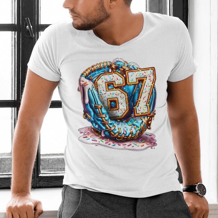 Six Seven Baseball Lifestyle 67 Meme Gen Alpha Slang Premium Tri-Blend Men's V-Neck T-Shirt Six Seven Baseball Lifestyle 67 Meme Gen Alpha Slang Premium Tri-Blend Men's V-Neck T-Shirt