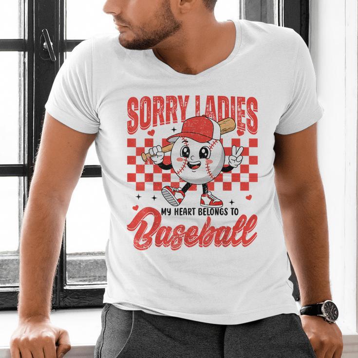 Sorry Ladies My Heart Belongs To Baseball Valentines Boys Men's V-Neck T-Shirt Sorry Ladies My Heart Belongs To Baseball Valentines Boys Men's V-Neck T-Shirt