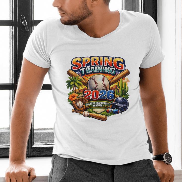 Spring Training 2026 Baseball Fan Retro Palm Cactus Premium Tri-Blend Men's V-Neck T-Shirt Spring Training 2026 Baseball Fan Retro Palm Cactus Premium Tri-Blend Men's V-Neck T-Shirt