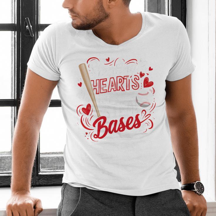 Stealing Hearts Like I Steal Bases Softball Baseball Batter Men's V-Neck T-Shirt Stealing Hearts Like I Steal Bases Softball Baseball Batter Men's V-Neck T-Shirt