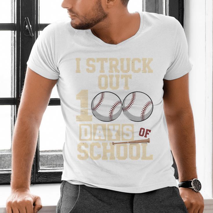 I Struck Out 100 Days Of School Baseball Fan Students Batter Premium Tri-Blend Men's V-Neck T-Shirt I Struck Out 100 Days Of School Baseball Fan Students Batter Premium Tri-Blend Men's V-Neck T-Shirt