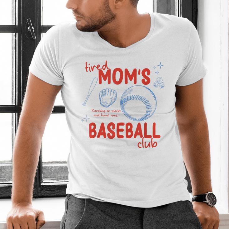 Tired Baseball Mom Club Baseball Mama Mother's Day Men's V-Neck T-Shirt