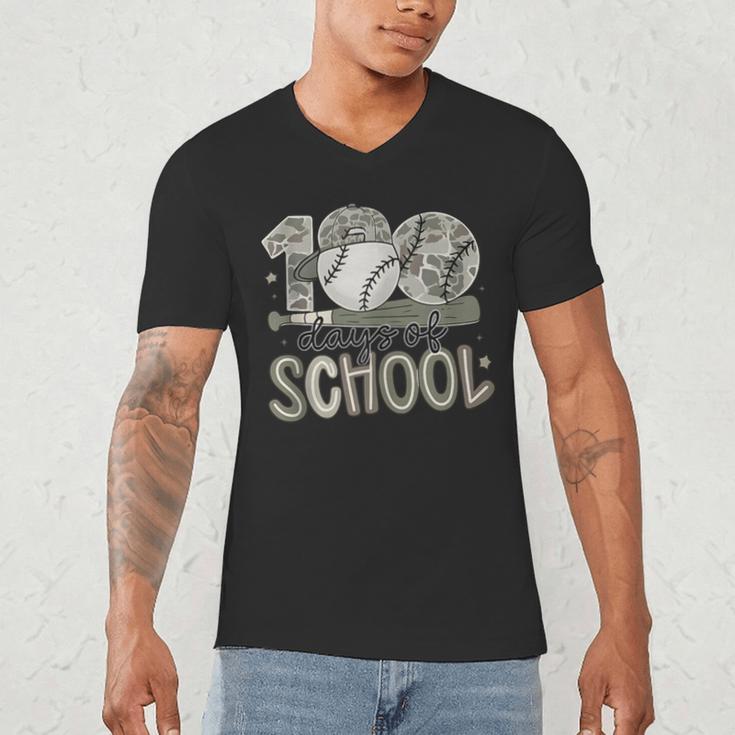 100 Days Of School Baseball Cap Boy School Teacher Men's V-Neck T-Shirt