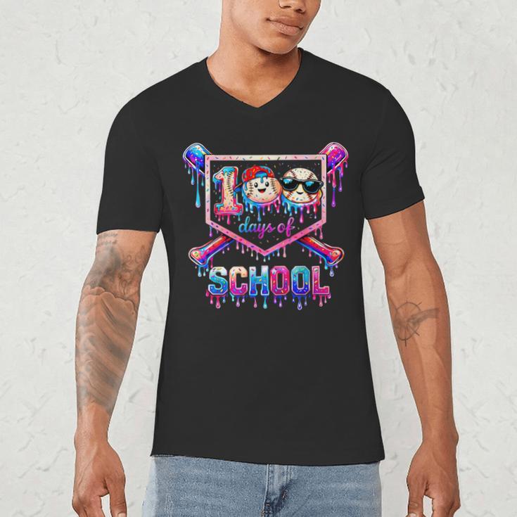 100 Days Of School Baseball Drip Boys For Men Kids Men's V-Neck T-Shirt 100 Days Of School Baseball Drip Boys For Men Kids Men's V-Neck T-Shirt