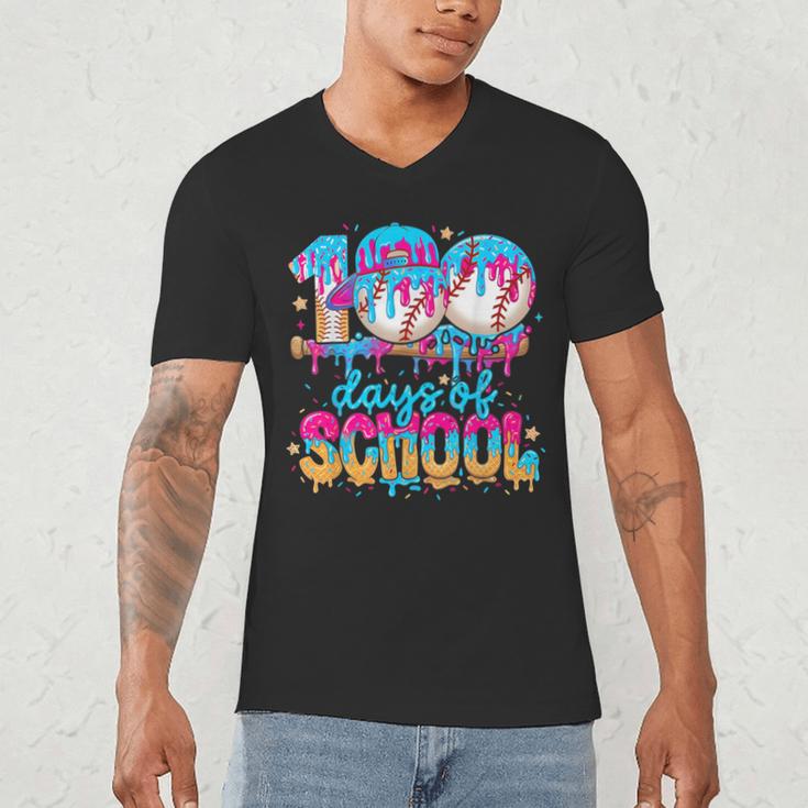 100 Days Of School Baseball Ice Cream For Boy Girl Kids Men's V-Neck T-Shirt 100 Days Of School Baseball Ice Cream For Boy Girl Kids Men's V-Neck T-Shirt
