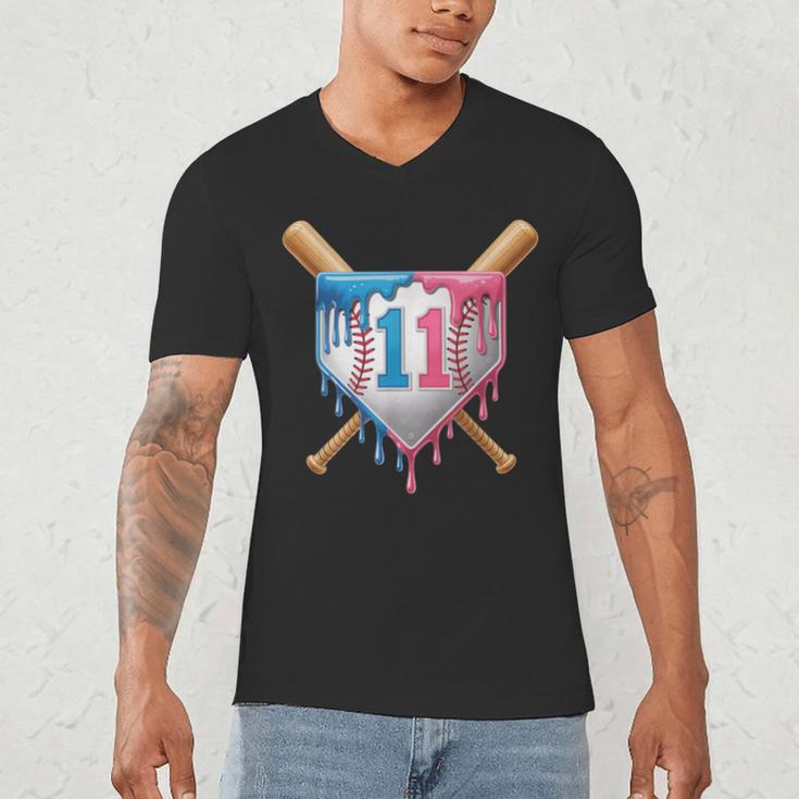 11th Birthday 11yr 2014 Baseball 11 Player 11th Birthday Men's V-Neck T-Shirt 11th Birthday 11yr 2014 Baseball 11 Player 11th Birthday Men's V-Neck T-Shirt