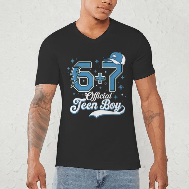 6 7 Meme Official Teenager 13th Birthday Baseball Boy Men's V-Neck T-Shirt 6 7 Meme Official Teenager 13th Birthday Baseball Boy Men's V-Neck T-Shirt