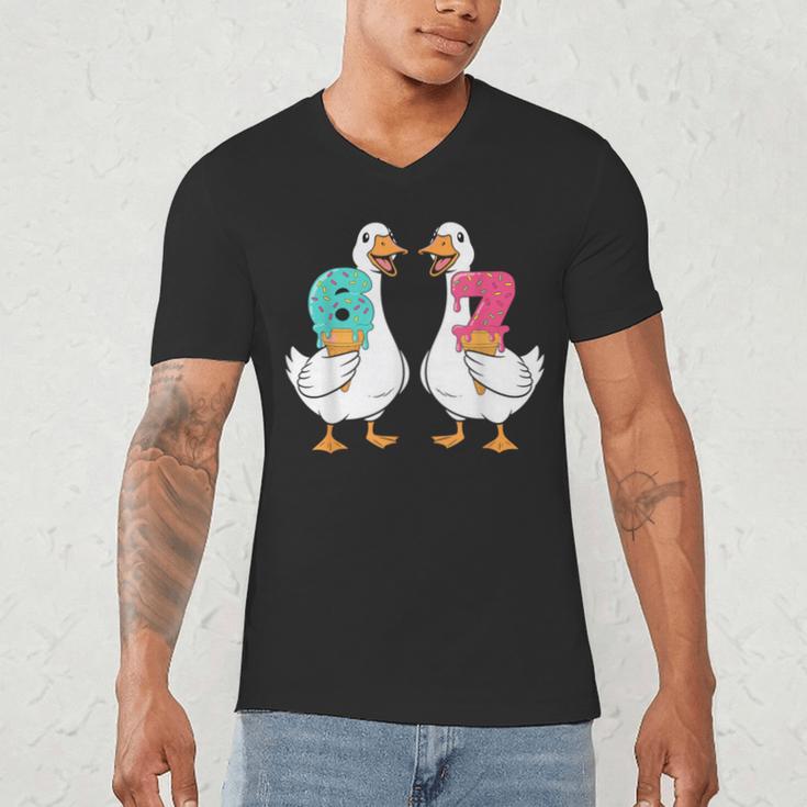 67 Baseball Ice Cream Drip Goose Six Seven Meme Men's V-Neck T-Shirt