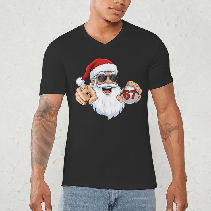 67 Baseball Santa Six Seven Meme Christmas Men Women Kids Men's V-Neck T-Shirt 67 Baseball Santa Six Seven Meme Christmas Men Women Kids Men's V-Neck T-Shirt