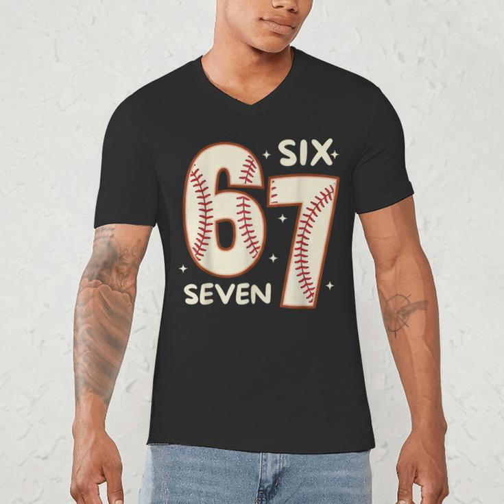 67 Baseball Six Seven 6 7 Meme Kids 67 Teen Boys 6-7 Men's V-Neck T-Shirt 67 Baseball Six Seven 6 7 Meme Kids 67 Teen Boys 6-7 Men's V-Neck T-Shirt