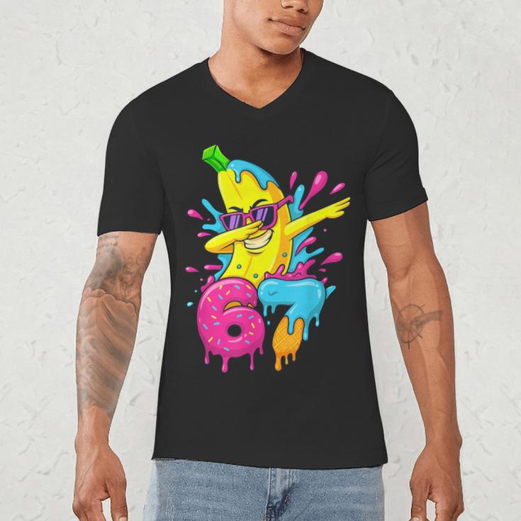 67 Dabbing Banana Baseball 6 7 Dripping Ice Cream Meme Men's V-Neck T-Shirt 67 Dabbing Banana Baseball 6 7 Dripping Ice Cream Meme Men's V-Neck T-Shirt