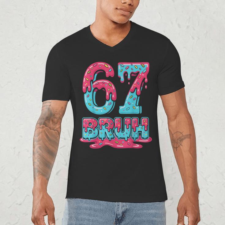 67 Ice Cream Drip Baseball For Men Women Kids Men's V-Neck T-Shirt 67 Ice Cream Drip Baseball For Men Women Kids Men's V-Neck T-Shirt