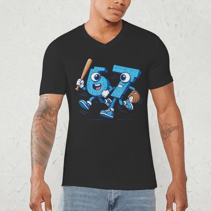 67 Six Seven Italian Brainrot Kid Baseball 67 Meme Christmas Men's V-Neck T-Shirt 67 Six Seven Italian Brainrot Kid Baseball 67 Meme Christmas Men's V-Neck T-Shirt