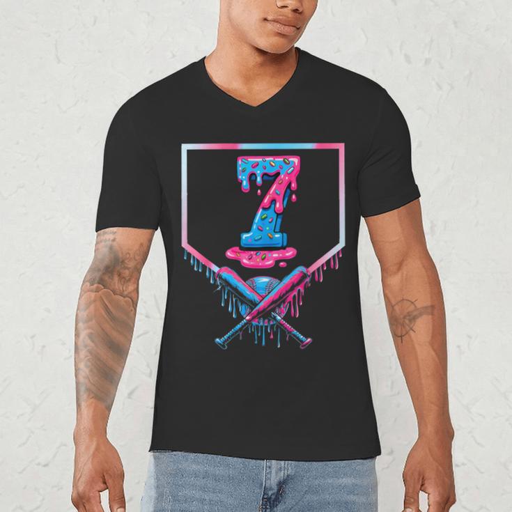 67 Six Seven Meme Baseball Ice Cream Drip 67 Gen Alpha Slang Men's V-Neck T-Shirt 67 Six Seven Meme Baseball Ice Cream Drip 67 Gen Alpha Slang Men's V-Neck T-Shirt