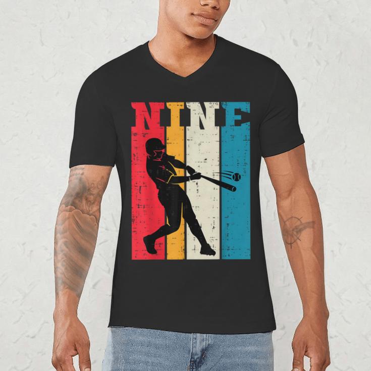 9th Birthday Nine Baseball Batter 9 Year Old Bday Boys Kids Men's V-Neck T-Shirt 9th Birthday Nine Baseball Batter 9 Year Old Bday Boys Kids Men's V-Neck T-Shirt