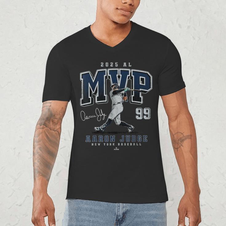 Aaron Judge 2025 AL MVP New York Baseball MLBPA Men's V-Neck T-Shirt Aaron Judge 2025 AL MVP New York Baseball MLBPA Men's V-Neck T-Shirt