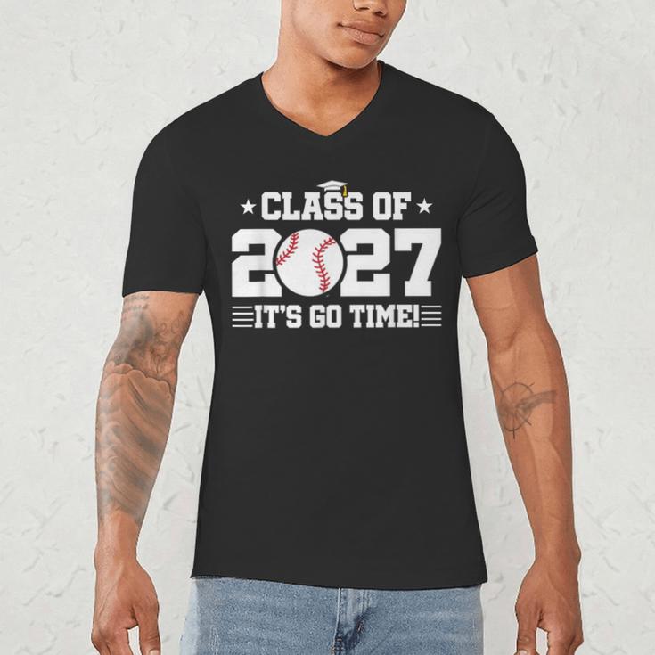Back To School 2027 Baseball 2027 Graduation Class Of 2027 Men's V-Neck T-Shirt Back To School 2027 Baseball 2027 Graduation Class Of 2027 Men's V-Neck T-Shirt