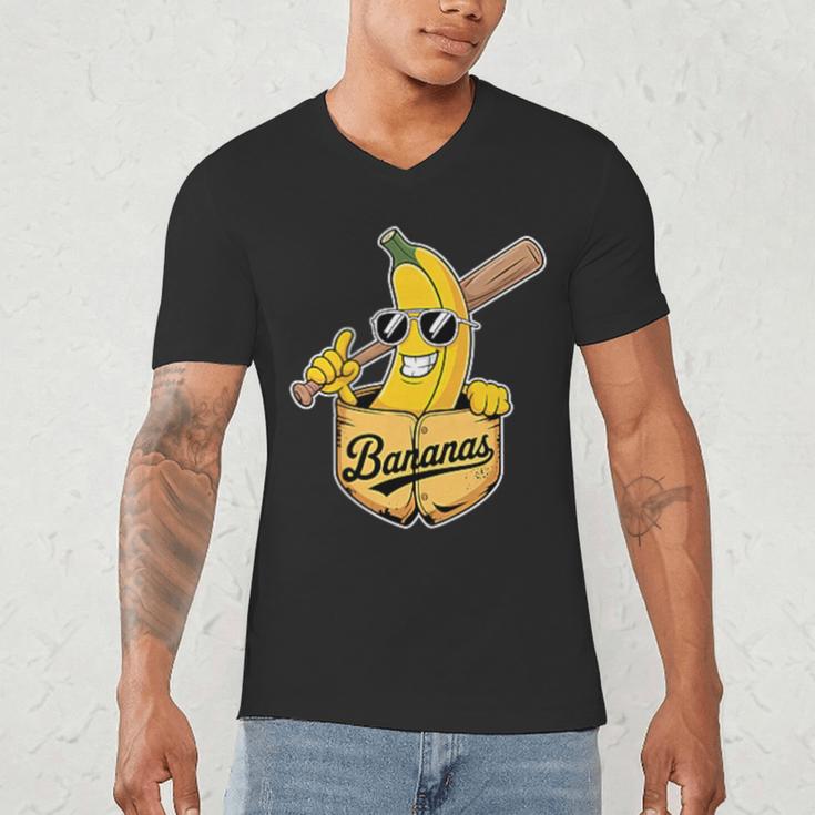 Banana Baseball Fruit Men's V-Neck T-Shirt