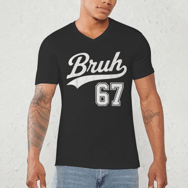 Baseball 6 7 Bruh Number 67 Six Seven Meme Boys Kids Men's V-Neck T-Shirt