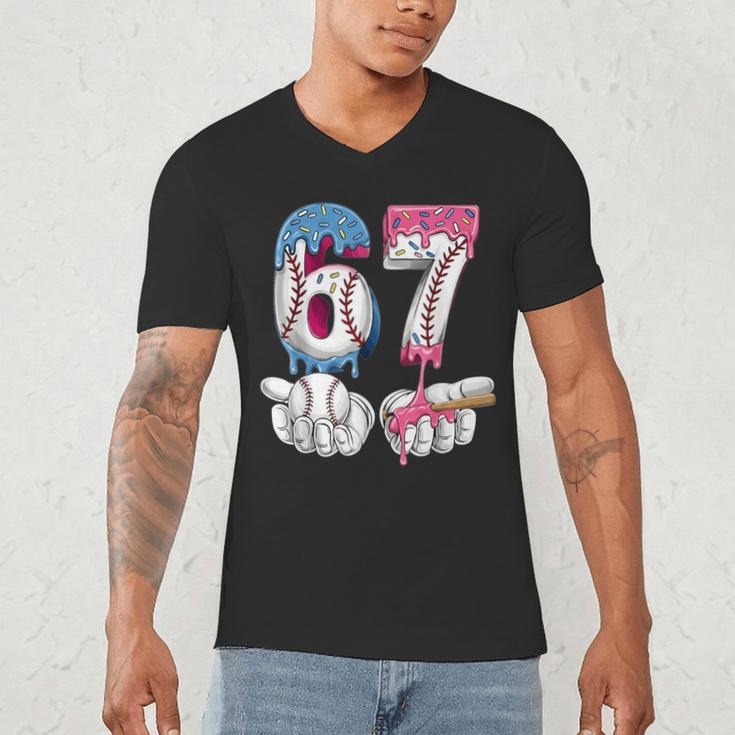 Baseball 67 Ice Cream Drip Six Seven Boys Girls Meme Men's V-Neck T-Shirt Baseball 67 Ice Cream Drip Six Seven Boys Girls Meme Men's V-Neck T-Shirt