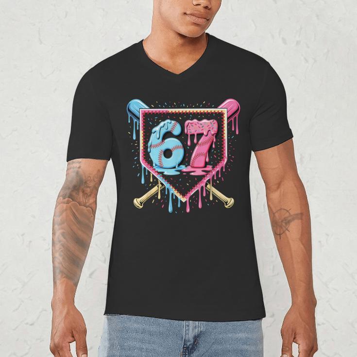 Baseball 67 Ice Cream Drip Six Seven Meme Boy Girl Kid Men's V-Neck T-Shirt