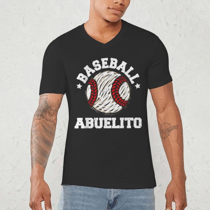 Baseball Abuelito Distressed Vintage Grandpa Game Day Men's V-Neck T-Shirt Baseball Abuelito Distressed Vintage Grandpa Game Day Men's V-Neck T-Shirt