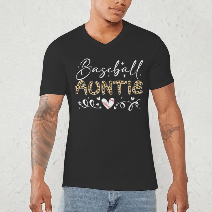 Baseball Auntie Leopard Baseball Heart Men's V-Neck T-Shirt Baseball Auntie Leopard Baseball Heart Men's V-Neck T-Shirt