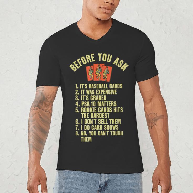Baseball Card Collector Baseball Card Trading Men's V-Neck T-Shirt Baseball Card Collector Baseball Card Trading Men's V-Neck T-Shirt