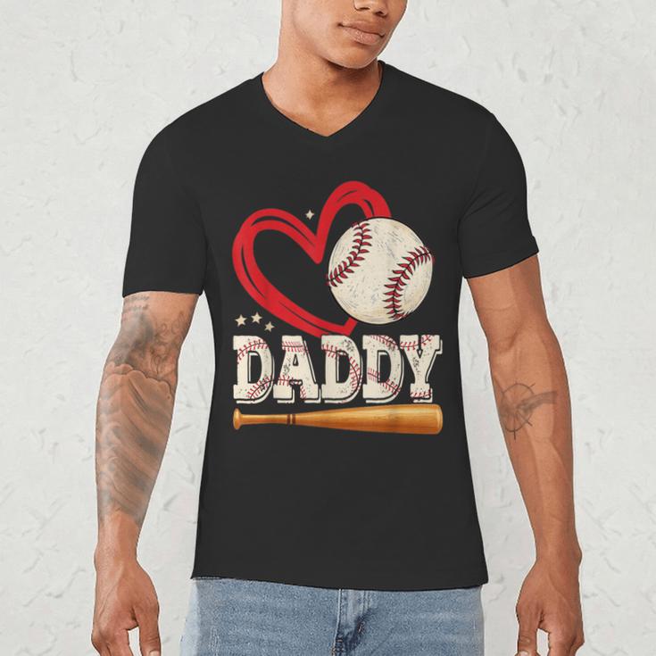 Baseball Daddy Baseball Heart Family Matching Men's V-Neck T-Shirt