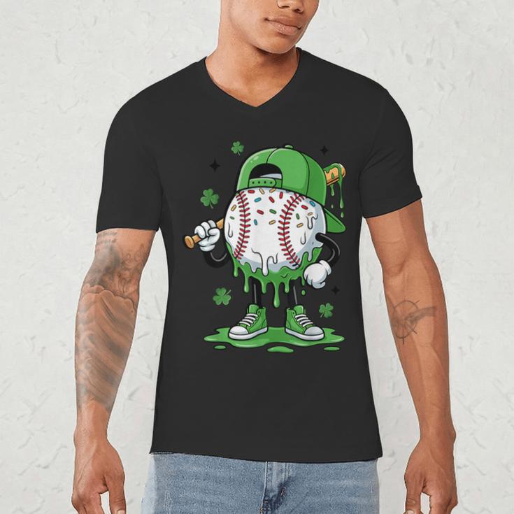 Baseball Drip For Boys Ice Cream Drip Baseball Player Men's V-Neck T-Shirt Baseball Drip For Boys Ice Cream Drip Baseball Player Men's V-Neck T-Shirt