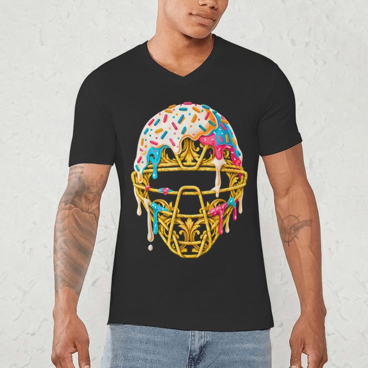Baseball Drip For Boys Ice Cream Drip Youth Boys Catcher's Men's V-Neck T-Shirt Baseball Drip For Boys Ice Cream Drip Youth Boys Catcher's Men's V-Neck T-Shirt