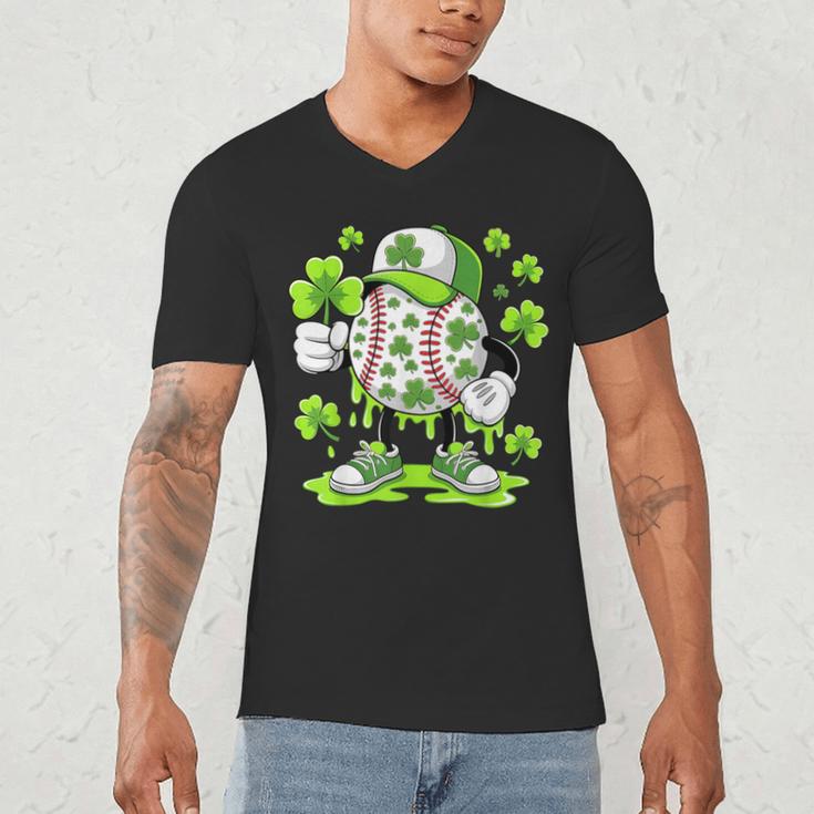 Baseball Drip Ice Cream Shamrock Irish St Patricks Men Men's V-Neck T-Shirt Baseball Drip Ice Cream Shamrock Irish St Patricks Men Men's V-Neck T-Shirt