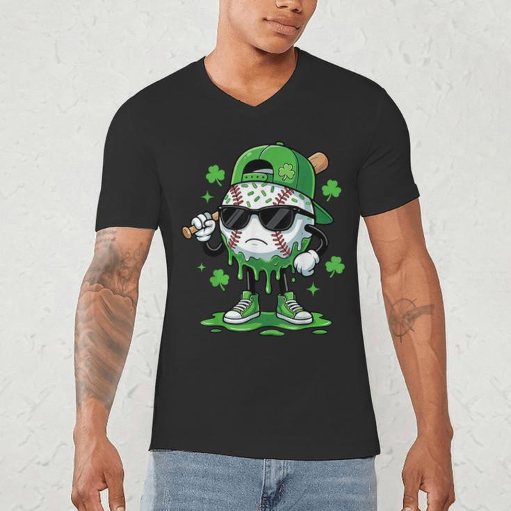 Baseball Drip Ice Cream Shamrock Kids Boy St Patrick’s Day Men's V-Neck T-Shirt Baseball Drip Ice Cream Shamrock Kids Boy St Patrick’s Day Men's V-Neck T-Shirt