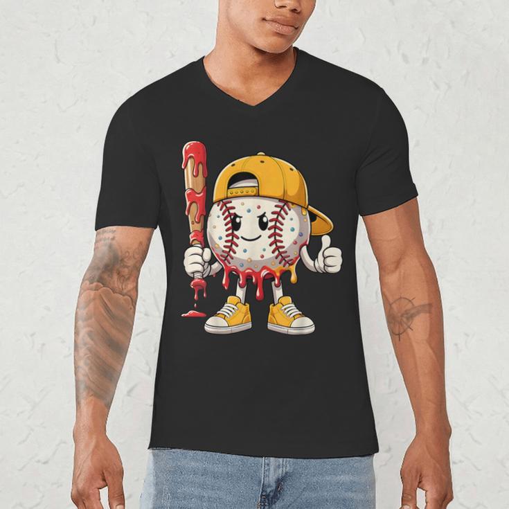 Baseball Drip Baseball Life Style 101 Apparel Youth Men's V-Neck T-Shirt
