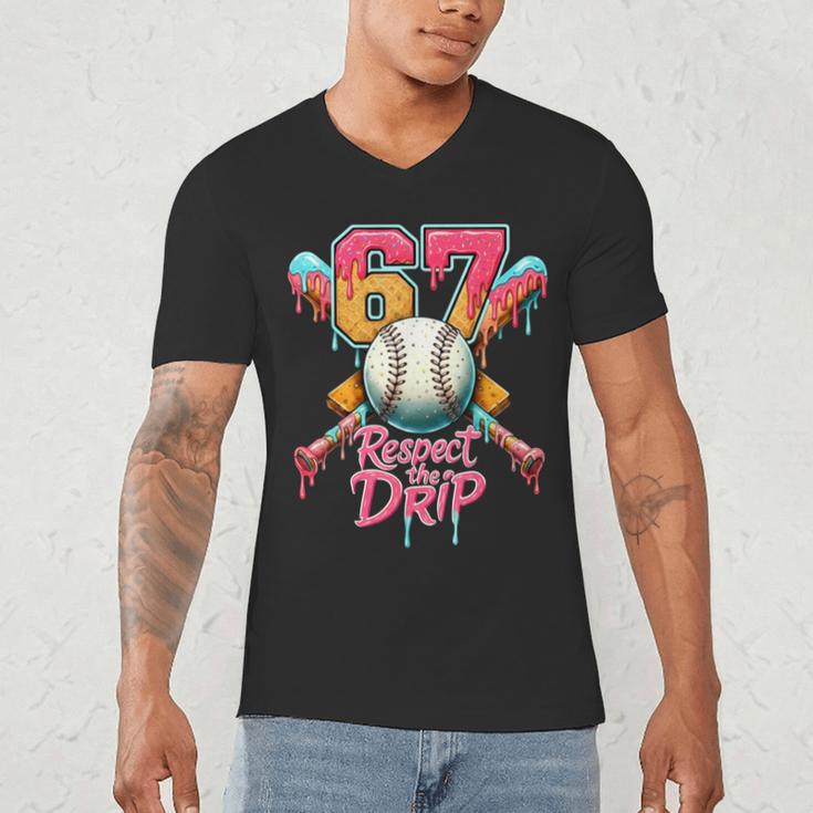 Baseball Drip Number 67 Player Sport For Men Women Kids Men's V-Neck T-Shirt Baseball Drip Number 67 Player Sport For Men Women Kids Men's V-Neck T-Shirt