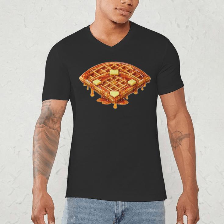 Baseball Dripping Waffle Field Men's V-Neck T-Shirt Baseball Dripping Waffle Field Men's V-Neck T-Shirt