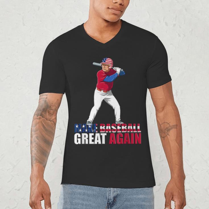 Make Baseball Great Again Donald Trump Baseball Men's V-Neck T-Shirt