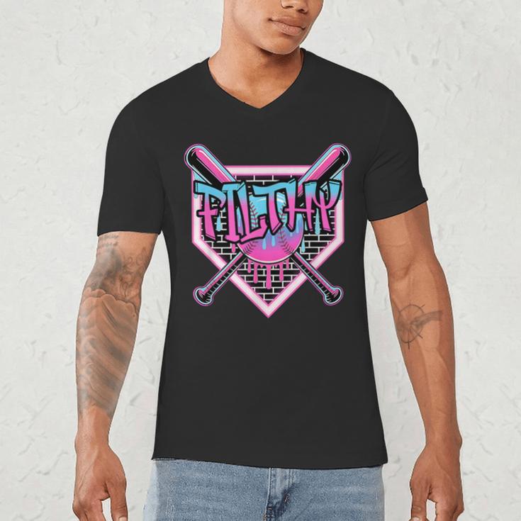 Baseball Ice Cream Drip Pitcher Filthy Men's V-Neck T-Shirt