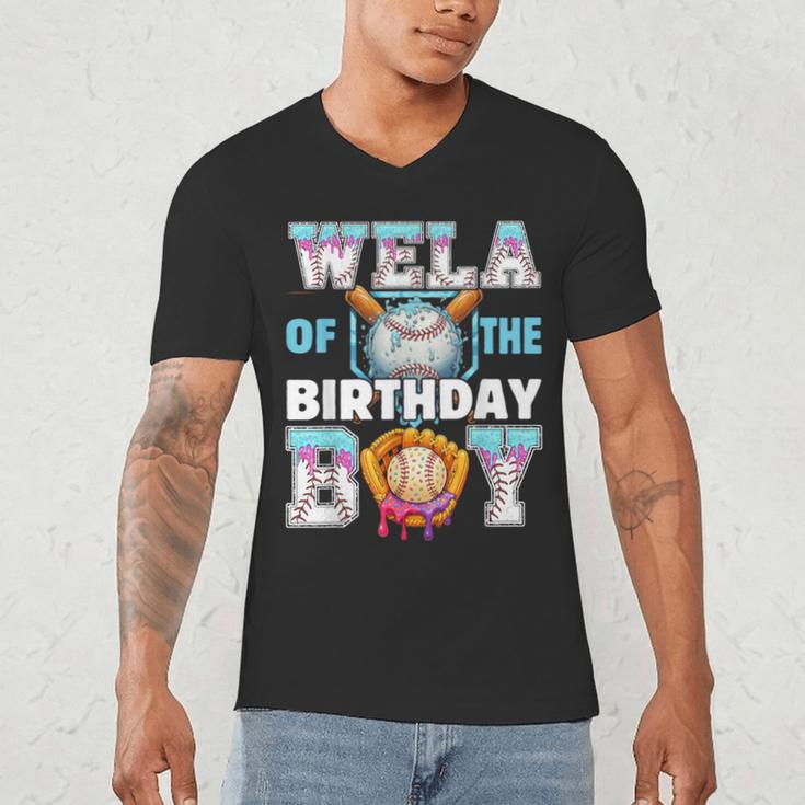 Baseball Ice Cream Drip Wela Of The Birthday Boy Men's V-Neck T-Shirt