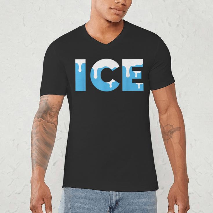 Baseball ICE Ice Cream Drip Baseball Drip Baseball Men's V-Neck T-Shirt