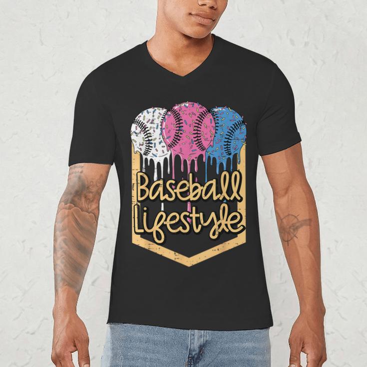 Baseball Lifestyle Ball Sprinkles Drip Boys Kids Men Teen Men's V-Neck T-Shirt Baseball Lifestyle Ball Sprinkles Drip Boys Kids Men Teen Men's V-Neck T-Shirt