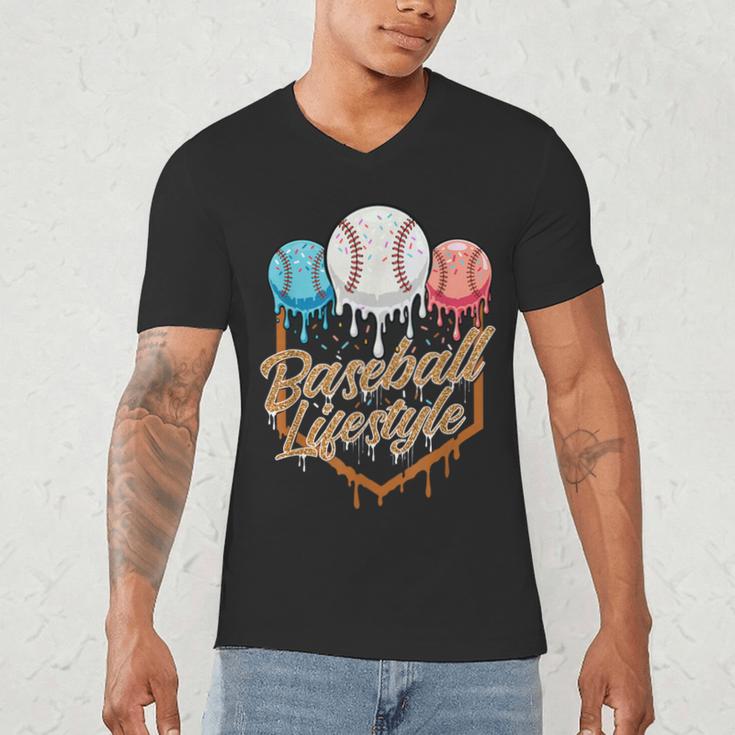 Baseball Lifestyle Baseball Lover Player Baseballer Men's V-Neck T-Shirt