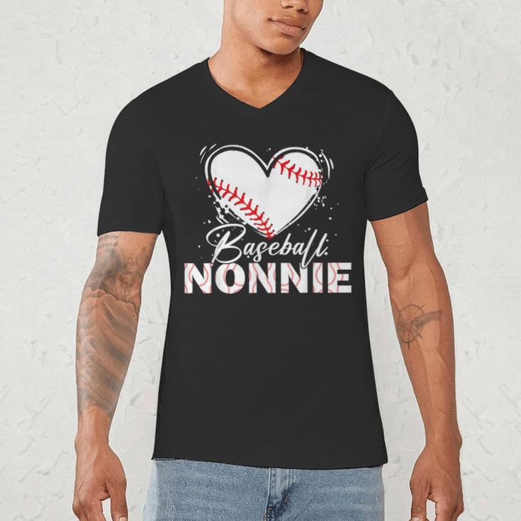 Baseball Nonnie Baseball Heart Men's V-Neck T-Shirt Baseball Nonnie Baseball Heart Men's V-Neck T-Shirt