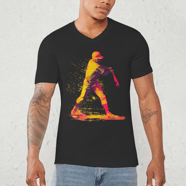 Baseball Player Men's V-Neck T-Shirt