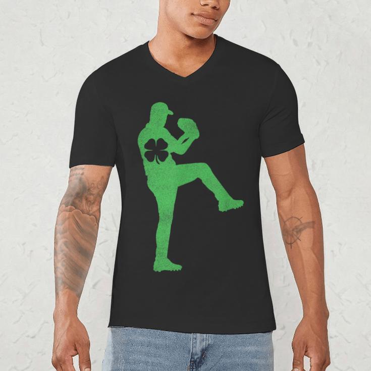 Baseball Shamrock St Patrick's Day Saint Paddy's Men's V-Neck T-Shirt