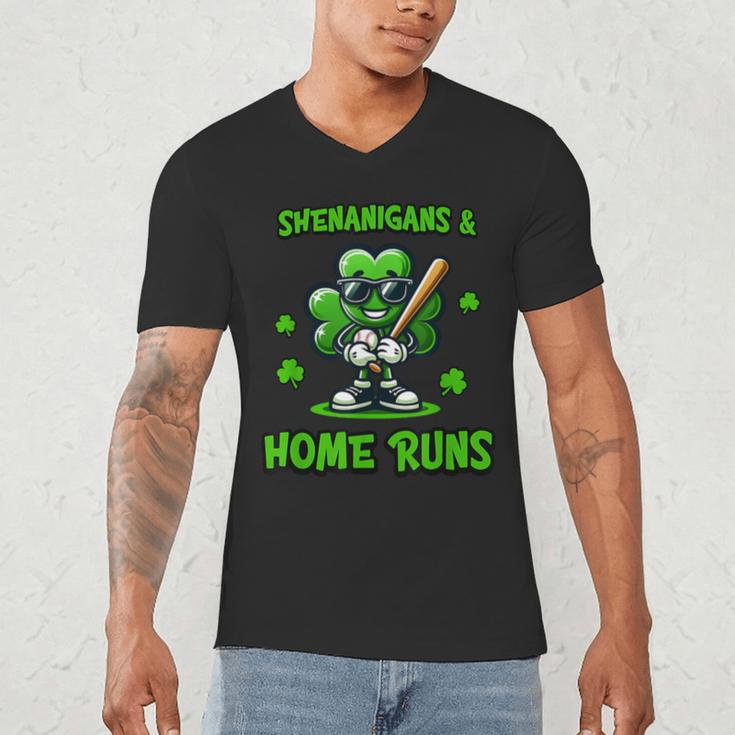 Baseball St Patrick's Day Irish Shamrock Trendy Men's V-Neck T-Shirt Baseball St Patrick's Day Irish Shamrock Trendy Men's V-Neck T-Shirt